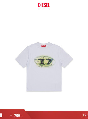 [折扣]DIESEL男童OVAL D白色圆领短袖T恤J024960GRAM