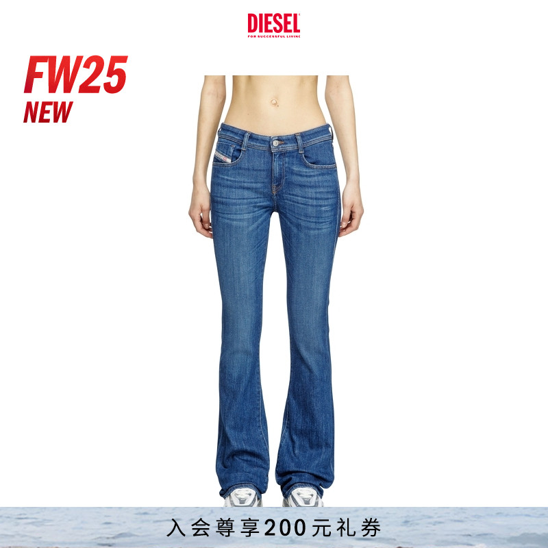[新款]DIESEL女士25早秋D-EBBEY低腰修身微喇牛仔裤A1100409M73