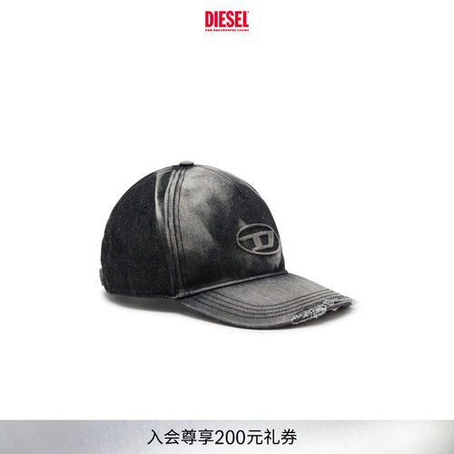 [经典]DIESEL男女同款做旧OVAL D可调节棒球帽A197770DGAV