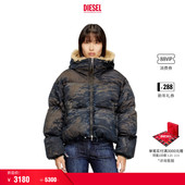 DIESEL女士做旧风格 折扣 连帽棉服外套A184740LKCX