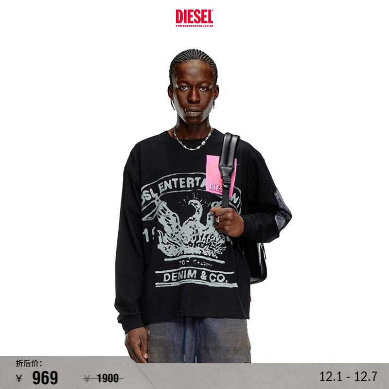 DIESEL男女同款长袖T恤