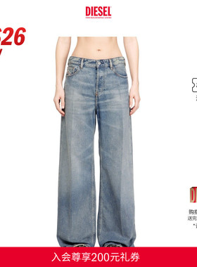 [新款]DIESEL女士26早春D-SIRE低腰宽松阔腿牛仔裤A069260BEBL