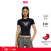 T恤A144430WFBW 短袖 折扣 DIESEL女士黑色圆领修身