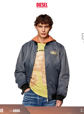 [折扣]DIESEL男女同款OVAL D镂空做旧夹克外套A120870QHAR