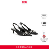 凉鞋 DIESEL女士25秋冬OVAL D黑色穆勒鞋 Y03706PR818