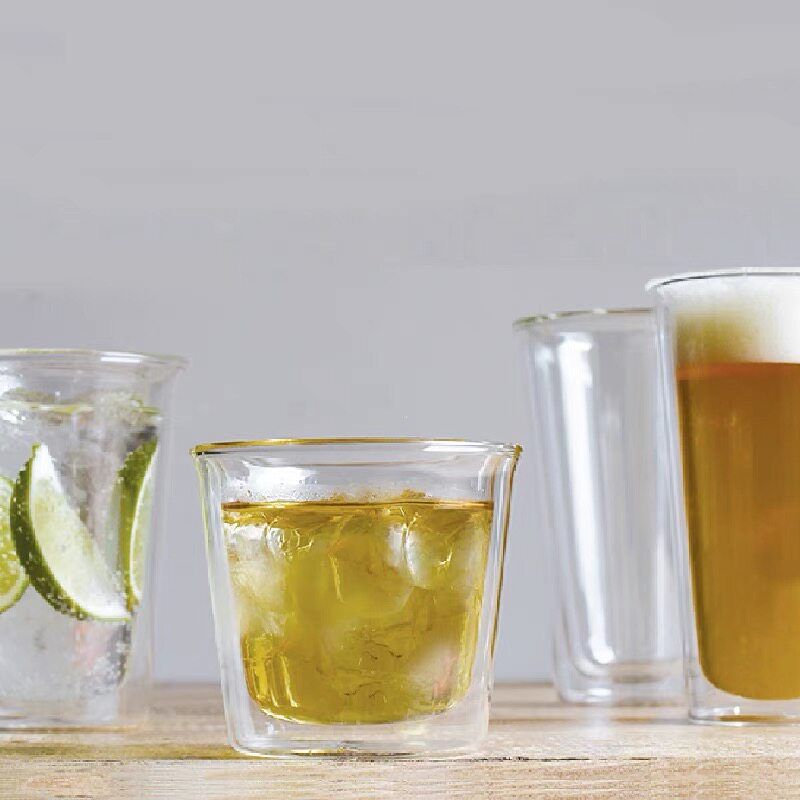 日本kinto 双层咖啡玻璃杯 啤酒牛奶果汁 日式简约  家用泡茶杯隔