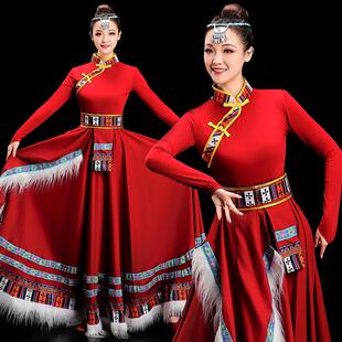 藏族舞蹈服装女2025新款中国风藏式大摆裙套装西藏剧目艺考演出服