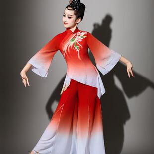 儿童古典舞演出服女飘逸中国风现代扇子舞蹈服装剧目梨花秧歌套装