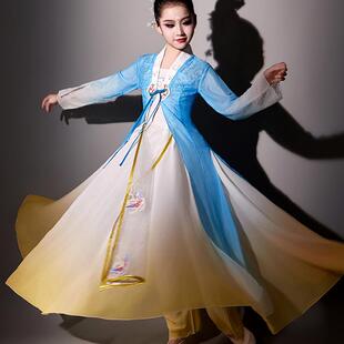 儿童古典舞演出服女童湘云飞舞蹈服飘逸新款中国舞民族风表演服装