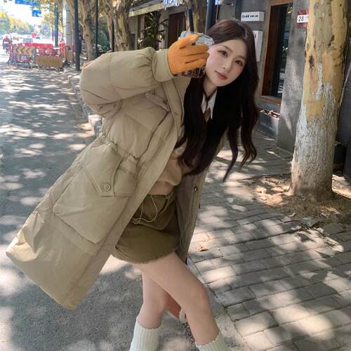 白鹅绒中长款羽绒服女时尚加厚潮
