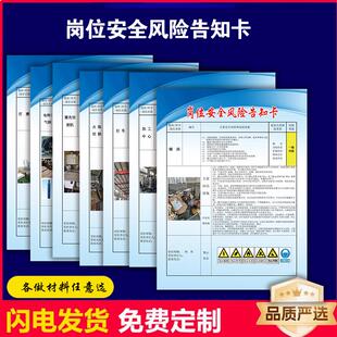 岗位安全风险告知卡牌操作规程四色图较大风险车间公示牌六化看板