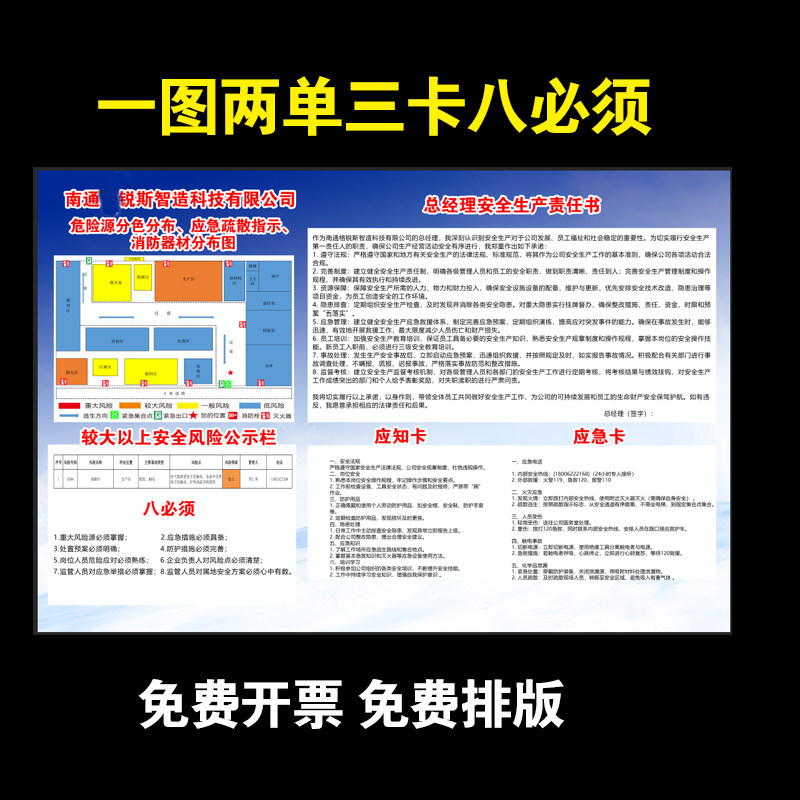 南通一图两单三卡八必须危险印刷安全风险清单应知卡应急卡承诺卡