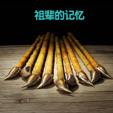 朝烟筒旱烟斗手工竹节竹子烟斗老式传统竹根杆男士专用旱烟袋铜锅