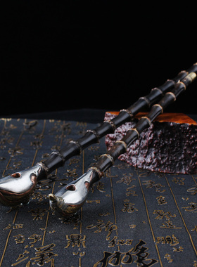 朝烟筒旱烟斗竹节烟杆手工黑竹老式传统男士过滤竹根烟袋纯铜锅子