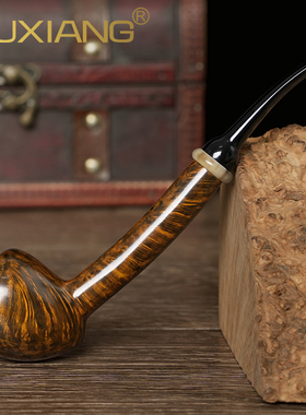 石楠木烟斗男士自由式手工长腿橡果烟斗实木传统老式过滤专用烟具