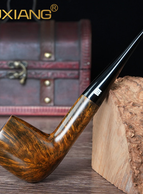 进口石楠木烟斗男士手工经典实木撞球斗直柄老式过滤专用烟斗烟具