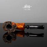 NewBee鲜蜂石楠木烟斗手工实木带瘤皮火焰纹老式传统男士过滤烟具