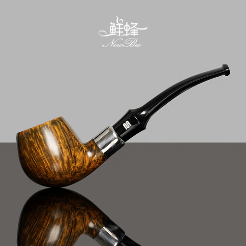 NewBee鲜蜂石楠木烟斗男士手工弯柄烟斗实木老式传统过滤烟具配件