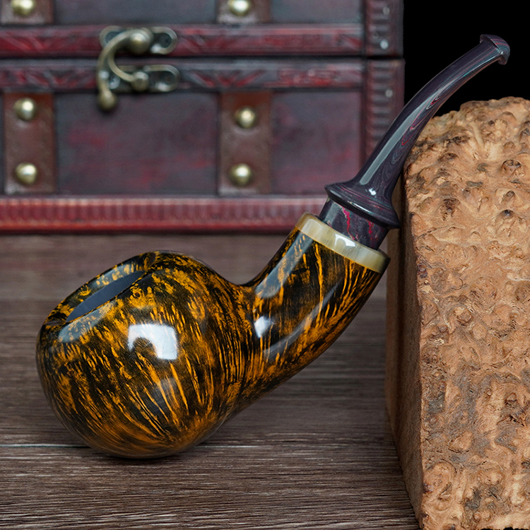 石楠木烟斗男士手工小苹果空腔大气室斗实木老式传统过滤专用烟具