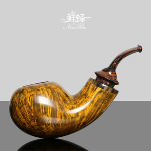 NewBee石楠木烟斗男士 传统过滤专用具 手工大苹果空腔烟斗实木老式