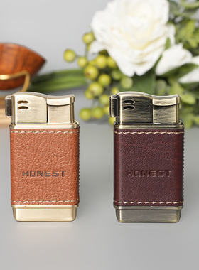 烟斗专用打火机斜出火气体金属复古创意个性潮明火充气男士烟具