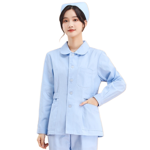 护士服女长袖冬款短款分体套装圆领短袖牙科口腔薄款三件套工作服