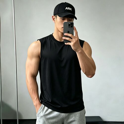 男士冰丝凉感速干透气健身背心