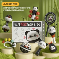 Комплект, погремушка, подарочная коробка, с медвежатами, панда, 8 шт