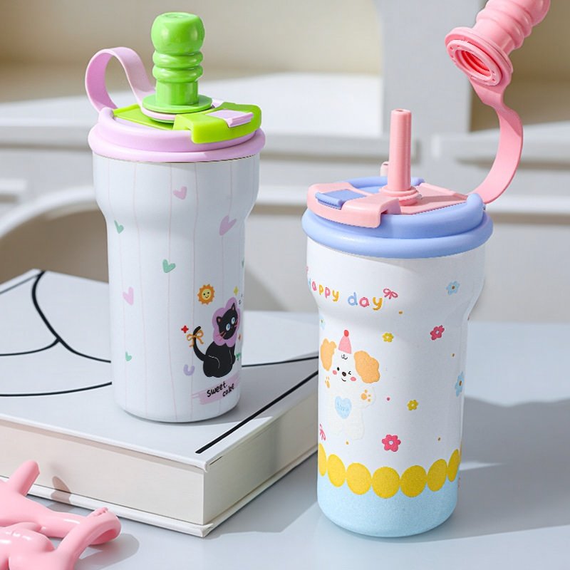 316不锈钢保温杯大容量女生便携双饮吸管杯高颜值卡通保冷杯水杯,餐饮具,保冷/保温杯,淘宝优惠券,粉丝福利购,淘宝优惠卷