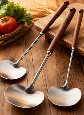 食品级蘑菇铲长柄锅铲炒菜勺厨房烹饪菜铲炒勺汤勺家用厨具铲子