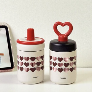 保温杯双饮学生便携高颜值保冷杯ins女生可爱办公室大容量水杯子