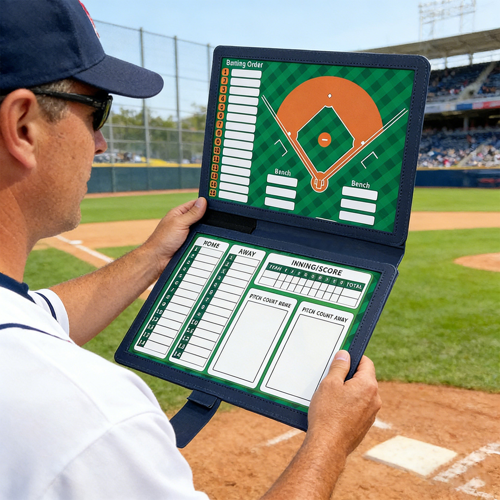 棒垒球战术板折叠双面印刷磁吸阵容演练比赛教练指挥板可写可擦