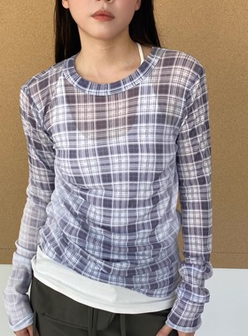 MQ｜MACQNF22192揉软舒适时尚百搭休闲晕染印花打底T恤女