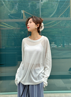MQ｜MACQNF89185早春2024简约时尚宽松显瘦圆领长袖针织衫女