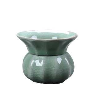 哥窑禅茶茶漏可养开片功夫茶具零配茶道陶瓷过滤网布茶水分离家用