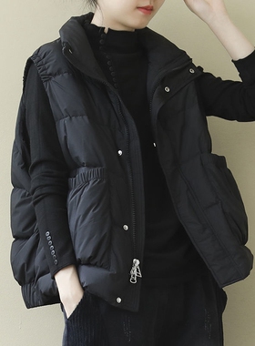 日韩外贸品牌女装清仓捡漏秋冬外穿羽绒棉衣马甲保暖棉服坎肩外套