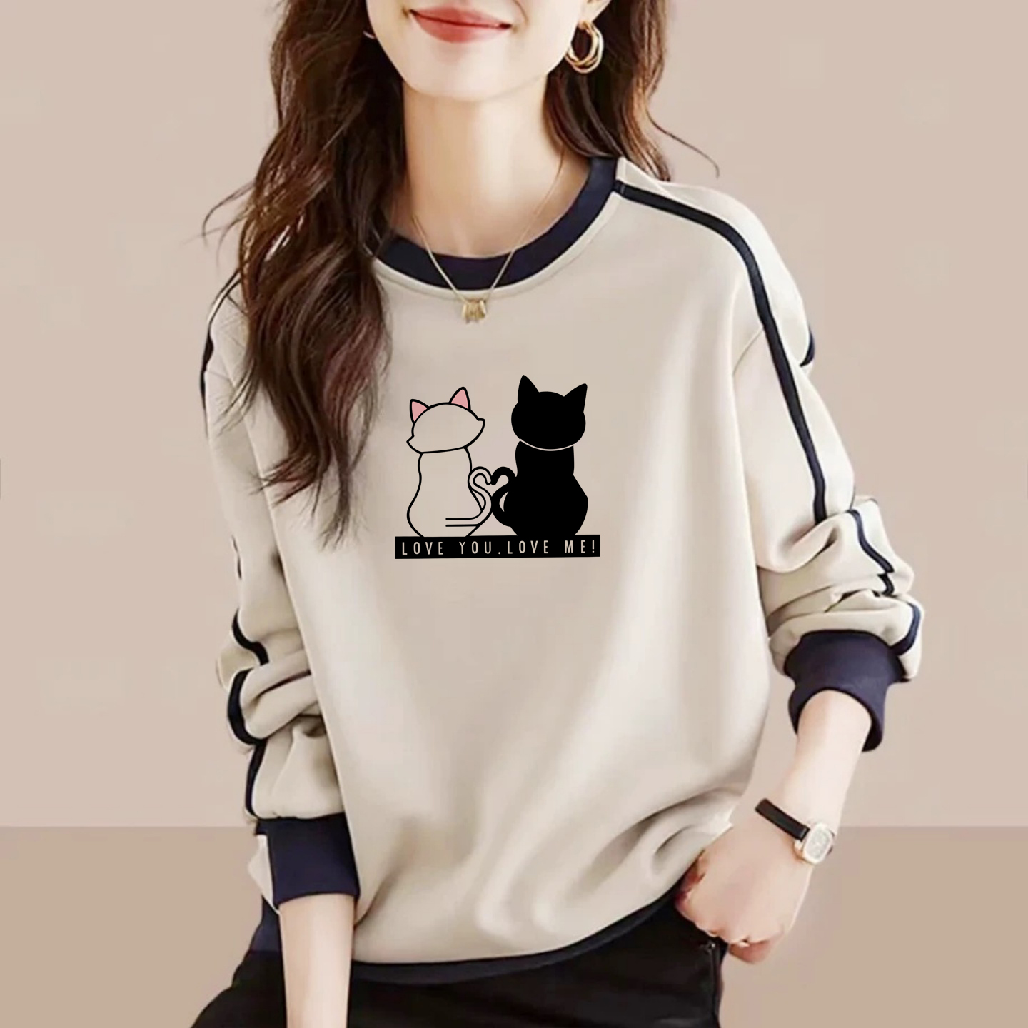 春秋纯棉圆领卫衣长袖打底衫上衣