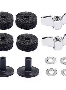 4个φ4cm架子鼓毛毡垫 灰色 2个套管 2个蝶形螺母 4个垫片