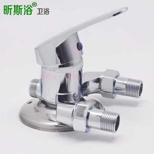 太阳能热水器明装混水阀锌合金三角淋浴水龙头浴室冷热水混合阀
