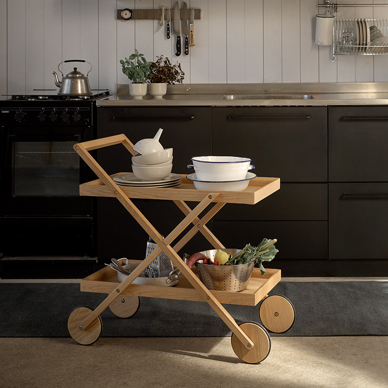 瑞典Design House进口实木移动边几小推车客厅沙发双层手推餐边车,住宅家具,移动边几/推车,淘宝优惠券,粉丝福利购,淘宝优惠卷