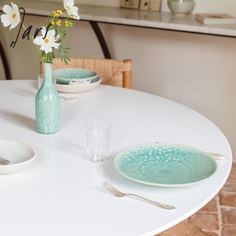法国Jars TOURRON翡翠绿艺术陶瓷餐具深盘小众设计师餐盘咖啡杯碟