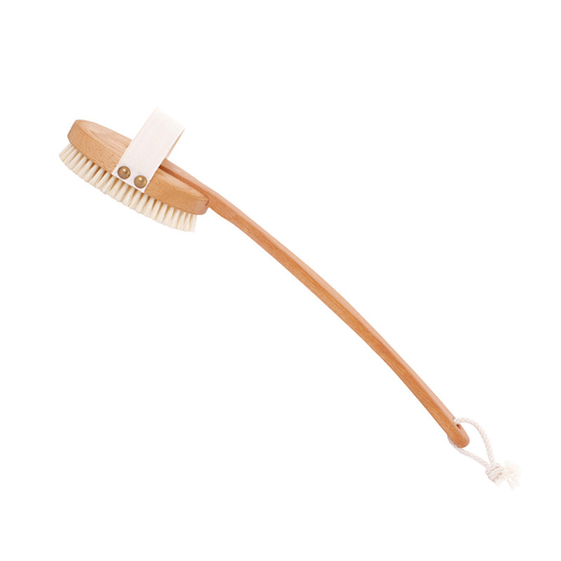 德国Redecker梨木长柄按摩浴刷可拆卸猪鬃软毛洗澡刷沐浴搓背神器