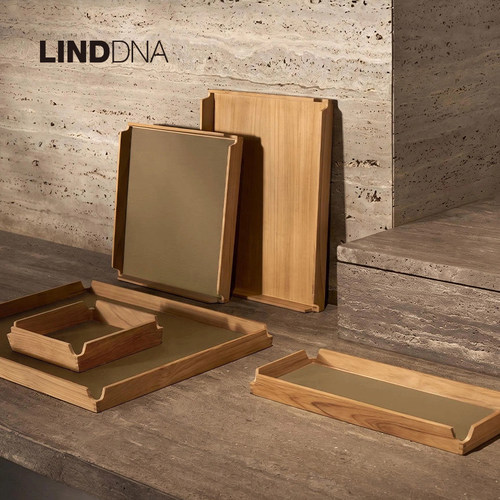 丹麦Lind Dna长方形托盘中古柚木餐具咖啡杯早餐收纳盘Airy置物盘