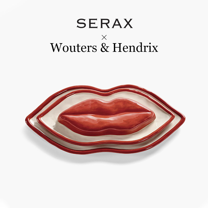 红唇餐盘三件套摆件创意