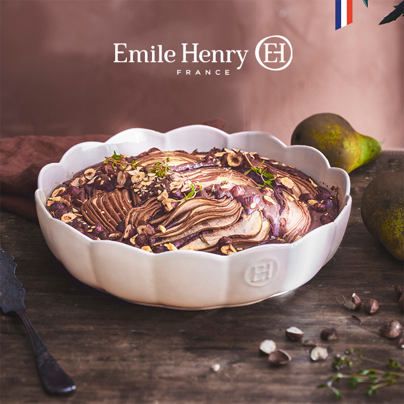 法国Emile Henry陶瓷花瓣烤盘烤箱用长方形蛋糕盘烘焙盘小吃盘