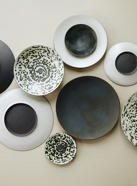 法国进口Revol绿色陶瓷餐具盘子菜盘家用深盘牛排盘 艺术西餐摆盘