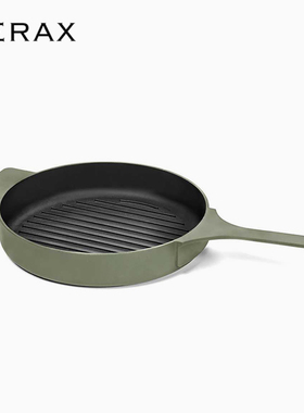 比利时Serax条纹铸铁平底煎锅不粘 家用早餐煎蛋户外露营牛排煎锅