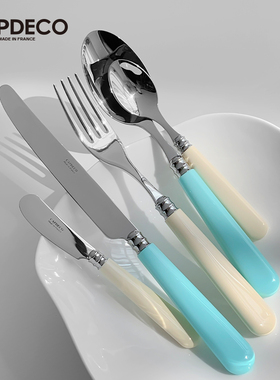 法国Capdeco餐具刀叉套装不锈钢西餐牛排刀精致甜品叉黄油刀 勺子