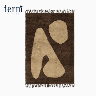 丹麦Ferm 饰挂毯壁毯 Living羊毛地毯抽象派地垫客厅卧室床边毯装