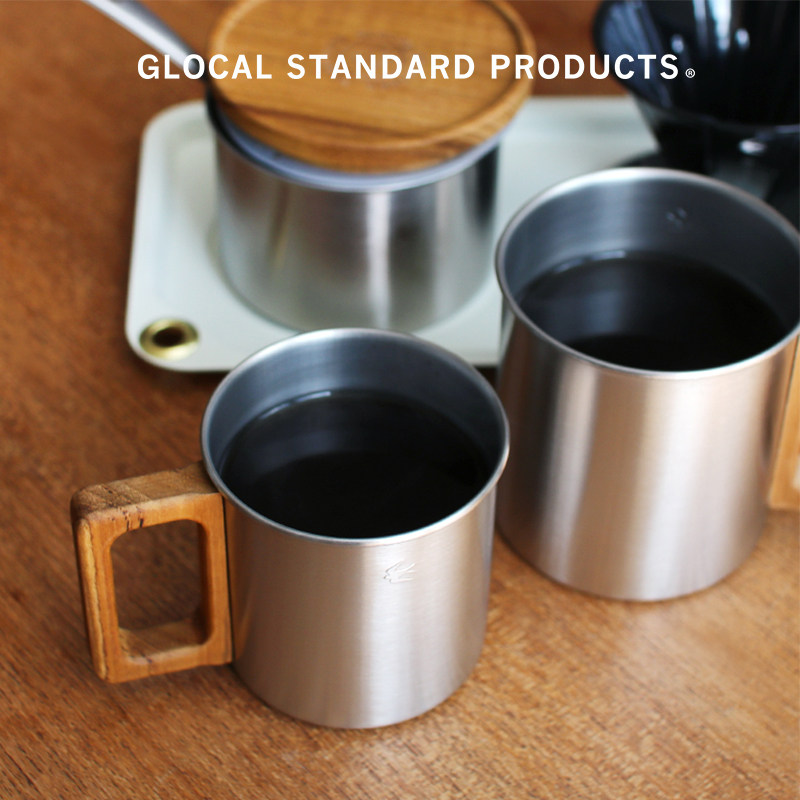 日本gsp柚木柄不锈钢咖啡杯